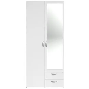 Comparateur de prix : Parisot Armoire 2 portes dont 1 avec miroir et 2 tiroirs L81cm DAISY 2 