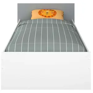 Lit simple 90x190 cm PIROUETTE coloris blanc pas cher