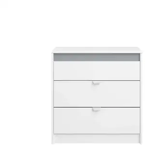 Commode 3 tiroirs PIROUETTE coloris blanc pas cher
