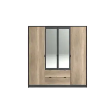 Armoire 4 portes + 2 tiroirs TORONTO coloris imitation chêne authentic...Vendu parconforama