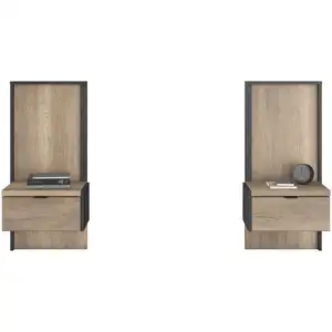 Lot de 2 chevets suspendus TORONTO coloris imitation chêne authentic e... pas cher