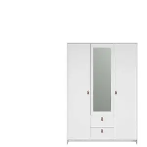 Parisot Armoire 3 portes MINKEE coloris blanc pas cher