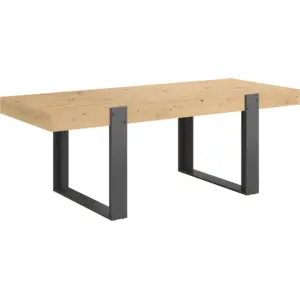 Comparateur de prix : Parisot Table à Manger Décor chêne Artisan et Gris Ombre L 223,9 x P 93 x H 78,6 cm
