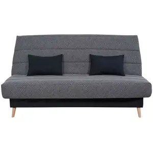 Banquette lit clic clac AZELIE SIMMONS coloris tambre anthracite pas cher