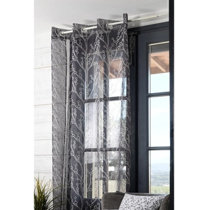 Voilage à oeillets 140x260 cm Eulalie anthracite gris 140 x 260 cm pas cher