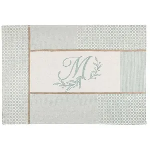 Tapis 60x90 cm Constance azur coton pas cher