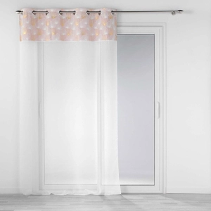 DOUCEUR D'INTERIEUR Voilage à oeillets 140x240 sable top velours or Clairine rose pas cher