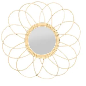 Ostaria - Miroir marguerite rotin D38.5 pas cher