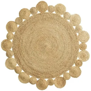 Douceur D'intérieur - Tapis rond jute ajouré 120cm Cordou pas cher