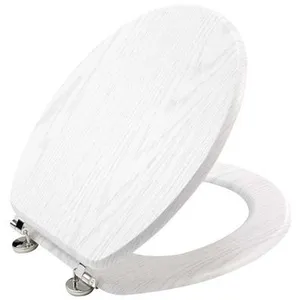 DOUCEUR D'INTERIEUR Abattant WC MDF charnières métal effet bois Strata blanc pas cher