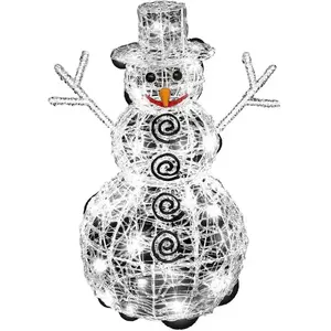 Décoration lumineuse led extérieur Bonhomme de neige H60 cm pas cher