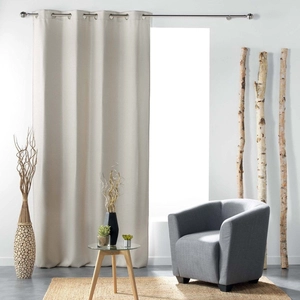 Rideau à oeillets occultant tissé 135x240 cm Tramina naturel pas cher