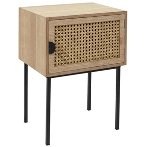 THE HOME DECO FACTORY Table de chevet en bois et cannage pas cher