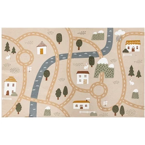 ATMOSPHERA Tapis pour enfant ROUTE 100x150cm coton pas cher
