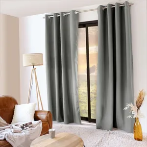 Decostars - Rideau thermique et occultant glacier 135x240 gris clair pas cher