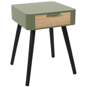 Table de chevet 1 tiroir vert kaki pas cher
