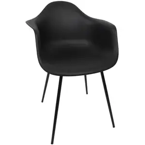 THE HOME DECO FACTORY Fauteuil gustav noir pas cher