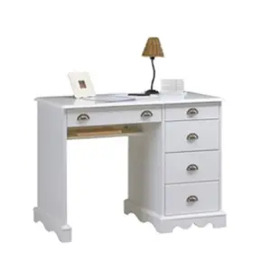 Beaux Meubles Pas Chers - Bureau 5 Tiroirs Blanc Style Anglais - Blanc