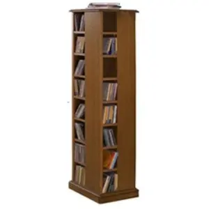 Comparateur de prix : Tour cd dvd Pivotante Chêne 28 Etagères l 35 h 134.5 p 35 cm - marron