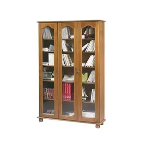 Comparateur de prix : Beaux Meubles Pas Chers Bibliothèque 3 portes vitrées Vence - Chêne