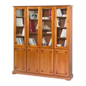Comparateur de prix : BIBLIOTHÈQUE 4 PORTES PLEINES 4 PORTES VITRÉES