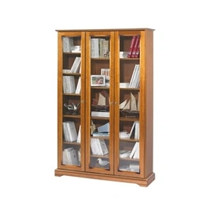 Comparateur de prix : Mes Beaux Meubles Pas Chers - Bibliothèque 3 Portes Largeur 121 cm Merisier - marron