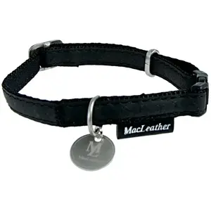 Zolux Collier Chien Réglable 22/70 cm Mac Leather - Couleur : Noir Tour de Cou 22/32 cm X Larg 10 Mm pas cher