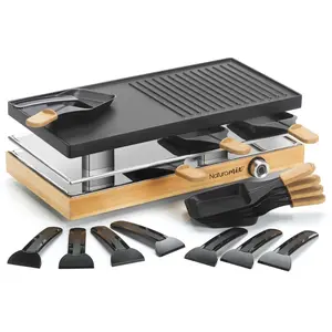 Comparateur de prix : Appareil à raclette 8 personnes 1200w grill Naturamix RAC.WOOD-8