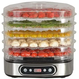 Comparateur de prix : Deshydrateur 6 plateaux inox 450W 5 plateaux prog Kitchenchef SECCO5IX