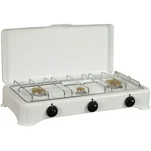 Comparateur de prix : Réchaud gaz 3 brûleurs émaillé blanc 5327C Kitchen Chef Professional