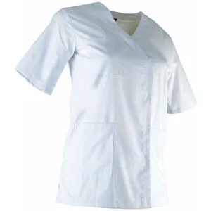 Blouse courte femme mc clinique - blanc xl - 5