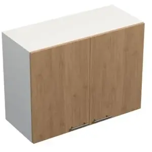 Meuble haut de cuisine Primalight 2 porte L. 80 cm chêne pas cher