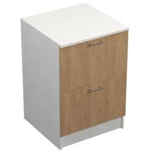 Meuble bas de cuisine 2 casseroliers Primalight décor chêne l. 60 cm x... pas cher