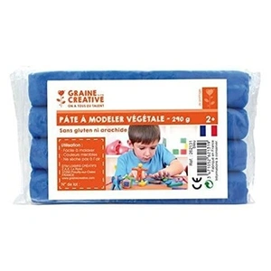 Graines Creatives Pâte à modeler végétale - DTM - Bleu - Réutilisable - 290g pas cher
