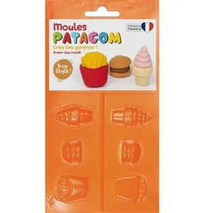 Comparateur de prix : Moules Patagom Graine Créative - Nourriture - 3 pcs - Forme de glace, hamburger et frites