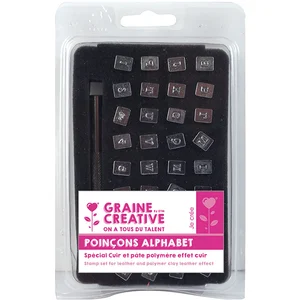 Graines Creatives Poinçons alphabet 36 Lettres et chiffres pour cuir et pâte polymère pas cher