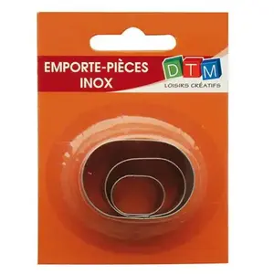 Comparateur de prix : Emporte-pièces métal - Ovale - 3 pièces - DTM