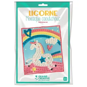 Graines Creatives Coffret mosaïque en caoutchouc souple - Licorne pas cher