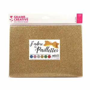 Graines Creatives 6 feuilles de caoutchouc souple pailleté pas cher