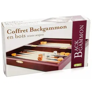 Cartamundi Jeu Traditionnel Backgammon Acajou 28x15 Cm pas cher