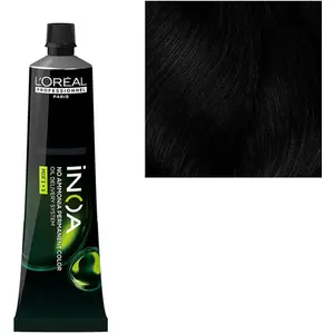 Coloration sans ammoniaque Inoa L'Oréal Professionnel Paris 1 noir fon... pas cher