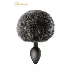 Sweet Caress Plug queue de lapin - noirVendu parespaceplaisir