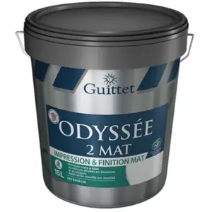 Peinture - GUITTET - ODYSSEE 2 MAT BLANC 15L - Acrylique - Intérieur - Multi-couches pas cher