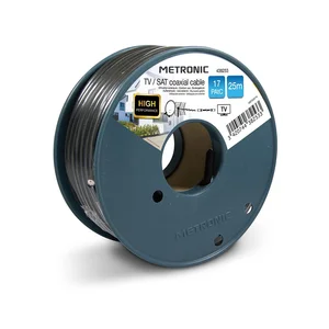 Comparateur de prix : Câble coaxial TV - METRONIC - 498253 - 17PAtC - 25 mètres - Noir