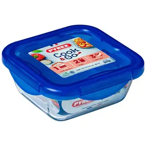 Comparateur de prix : PYREX Boîte carrée en verre avec couvercle Cook & Go 16 cm - - Transparent - Verre