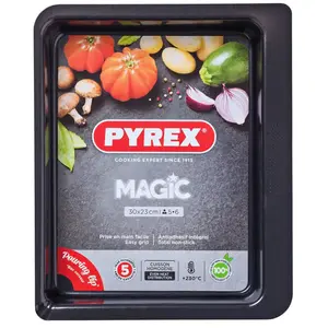 Comparateur de prix : Plat à four Magic rectangulaire 30 x 23 cm - Pyrex - Noir - Métal