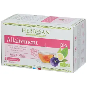 Comparateur de prix : Herbesan Bio Infusion Allaitement Saveur Citron n°7 - 20 sachets