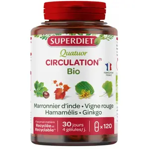 Superdiet Quatuor Circulation Bio 120 gélules pas cher