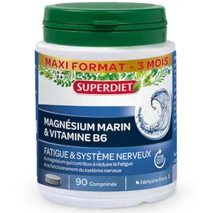 Comparateur de prix : Superdiet Magnésium Marin Vitamine B6 | 90 comprimés