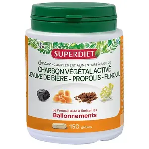 Comparateur de prix : Superdiet Quatuor Ballonnements - Charbon, Fenouil, Propolis, Levure